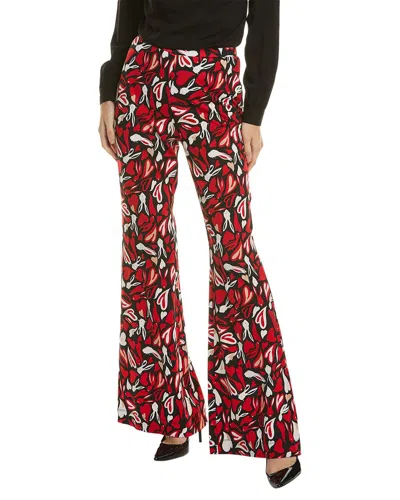 Diane Von Furstenberg Brooklyn Silk-blend Pant In Red