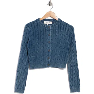 Diane Von Furstenberg Bruce Cable Knit Cardigan In Blue