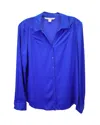 Diane Von Furstenberg Button-up Blouse In Blue Polyester Silk In Blue