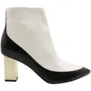 Diane Von Furstenberg Cainta Ankle Boots In White Leather In White