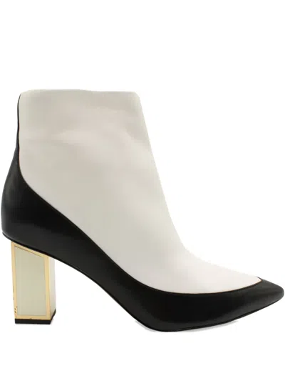 Pre-owned Diane Von Furstenberg Cainta Boots In White