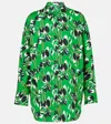 Diane Von Furstenberg Caleb Blouse In Improv Iris Green Lg