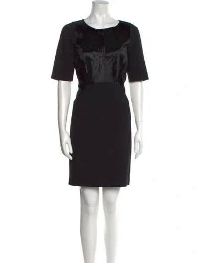 Pre-owned Diane Von Furstenberg Calf Hair Mini Dress In Black