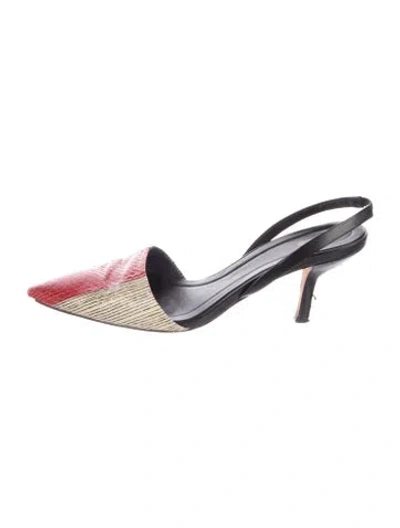 Pre-owned Diane Von Furstenberg Calf Leather Animal Print Slingback Pumps In Multi