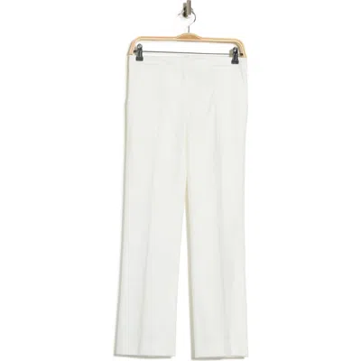 Diane Von Furstenberg Calliope Linen Blend Straight Leg Pants In White