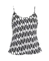 Diane Von Furstenberg Cami Top In Black Polyester In Multi