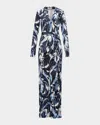 Diane Von Furstenberg Caprera Abstract-print Column Maxi Dress In Serpant Dance Large