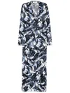 Diane Von Furstenberg Caprera Abstract-print Column Maxi Dress In Blue