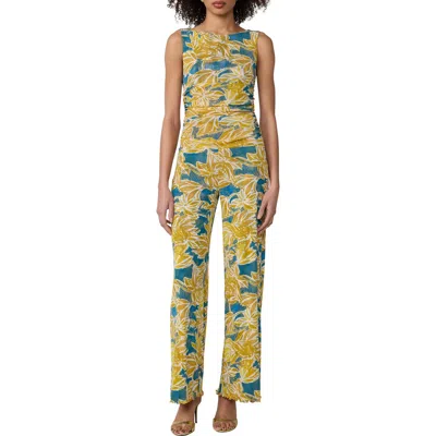 Diane Von Furstenberg Cara Reversible Sleeveles Mesh Jumpsuit In Blue