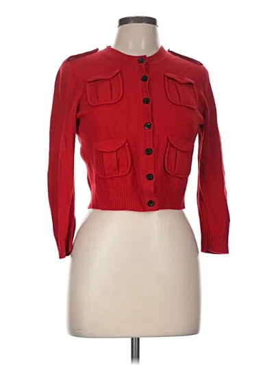 Pre-owned Diane Von Furstenberg Cardigan Sweater In Red