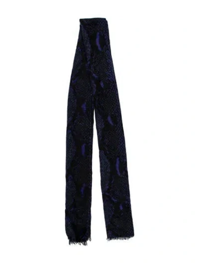 Pre-owned Diane Von Furstenberg Cashmere Printed Scarf In Blue