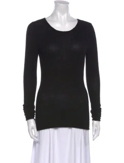 Pre-owned Diane Von Furstenberg Cashmere Scoop Neck Sweater In Black