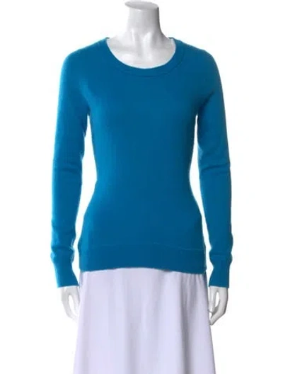 Pre-owned Diane Von Furstenberg Cashmere Scoop Neck Sweater In Blue