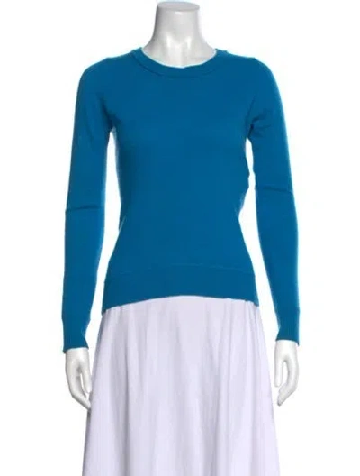 Pre-owned Diane Von Furstenberg Cashmere Scoop Neck Sweater In Blue