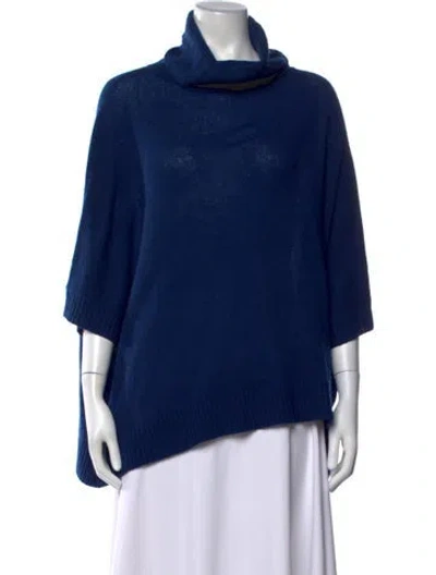 Pre-owned Diane Von Furstenberg Cashmere Turtleneck Sweater In Blue
