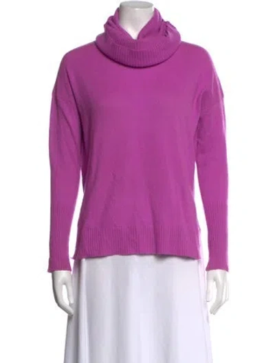 Pre-owned Diane Von Furstenberg Cashmere Turtleneck Sweater In Purple