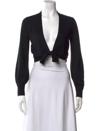 Pre-owned Diane Von Furstenberg Cashmere V-neck Sweater In Black