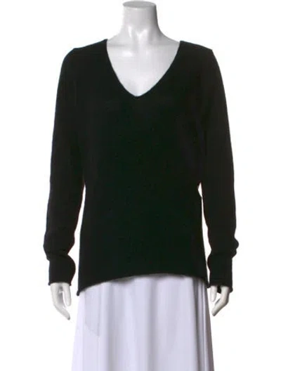 Pre-owned Diane Von Furstenberg Cashmere V-neck Sweater In Black