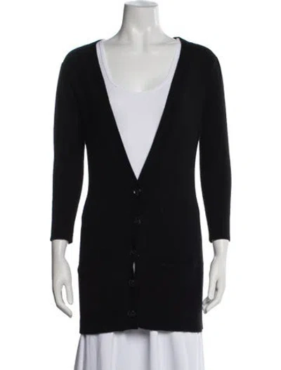 Pre-owned Diane Von Furstenberg Cashmere V-neck Sweater In Black