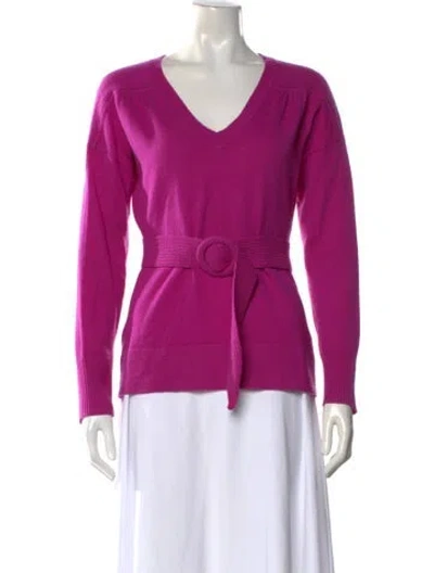 Pre-owned Diane Von Furstenberg Cashmere V-neck Sweater In Purple