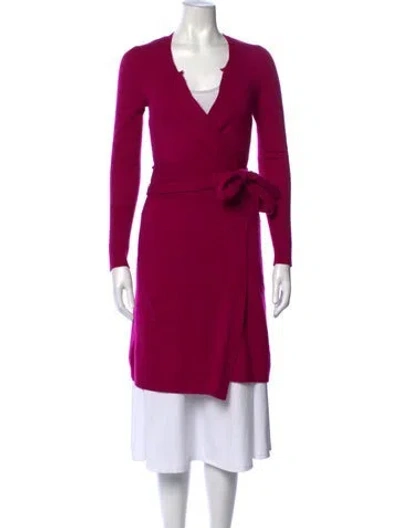 Pre-owned Diane Von Furstenberg Cashmere V-neck Sweater In Purple
