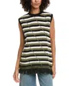 Diane Von Furstenberg Cassie Fringed Crocheted Cotton Vest In Green