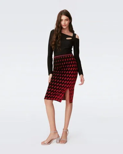 Diane Von Furstenberg Cassiopeia Skirt In Bird Weave Pink Gradient