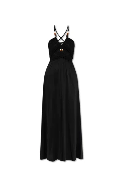 Diane Von Furstenberg Caty Bead-embellished Maxi Dress In Black