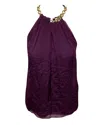 Diane Von Furstenberg Chain-neck Halter Top In Purple Silk In Purple