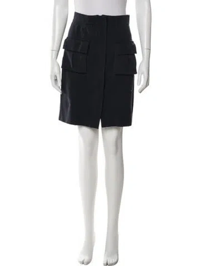 Pre-owned Diane Von Furstenberg Chambray Knee-length Skirt In Blue