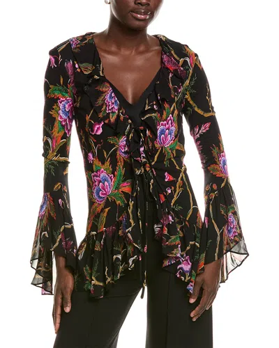 Diane Von Furstenberg Charlise Blouse In Srblk-serenissima Black