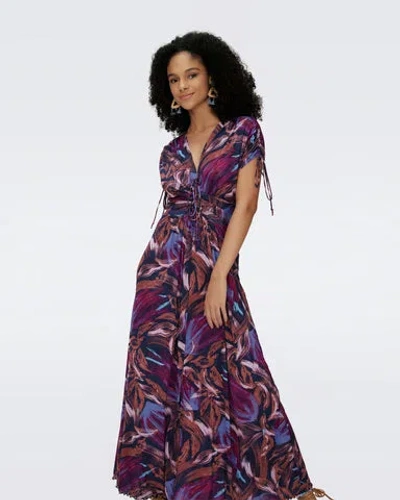 Diane Von Furstenberg Charlotte Reversible Mesh Dress In Pome Pk/e Floral Mult Pk