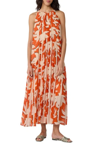 Diane Von Furstenberg Cherry Abstract Print Maxi Dress In Orange