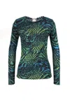 Diane Von Furstenberg Long Sleeve Sweater With Unique Textured Pattern And Comfortable Fit In Multi