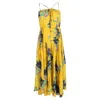 Diane Von Furstenberg Cinch Waist Maxi Dress In Yellow Cotton In Yellow