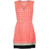 Diane Von Furstenberg Circle Print Pleated Dress In Pink Cotton In Pink