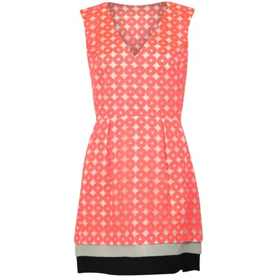 Diane Von Furstenberg Circle Print Pleated Dress In Pink Cotton