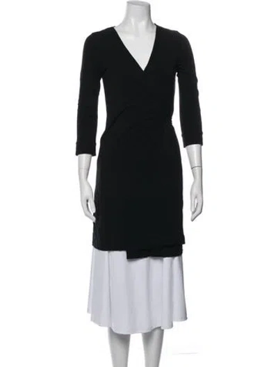 Pre-owned Diane Von Furstenberg Coat In Black