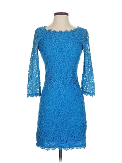 Pre-owned Diane Von Furstenberg Cocktail Dress In Blue