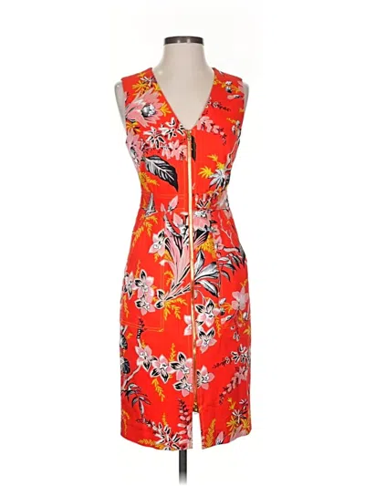 Pre-owned Diane Von Furstenberg Cocktail Dress In Orange