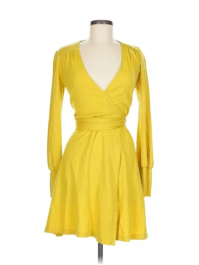 Pre-owned Diane Von Furstenberg Cocktail Dress In Yellow