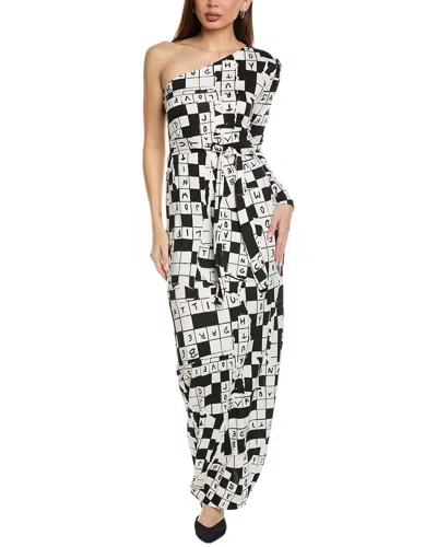 Diane Von Furstenberg Coco Wrap Panel Silk Maxi Dress In Black