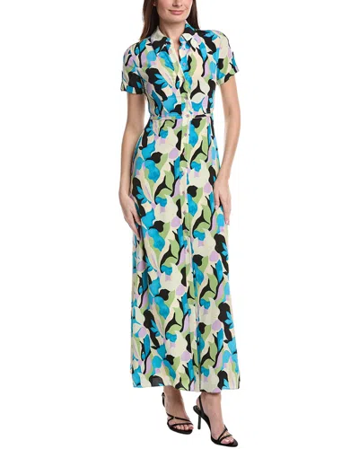 Diane Von Furstenberg Collared Silk Shirtdress In Animal Print