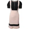 Diane Von Furstenberg Color Block Bodycon Dress In Pink And Black Wool In Multi