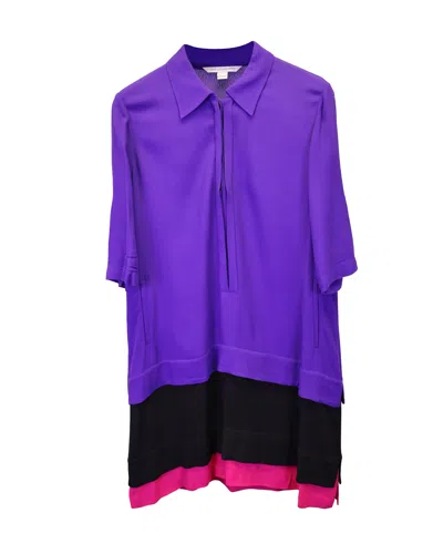 Diane Von Furstenberg Colorblock Layered Shirt Dress In Multicolor Viscose