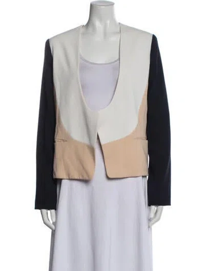 Pre-owned Diane Von Furstenberg Colorblock Pattern Jacket In Blue