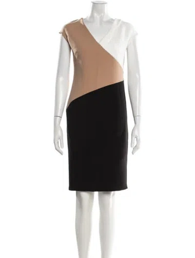 Pre-owned Diane Von Furstenberg Colorblock Pattern Knee-length Dress In Multi