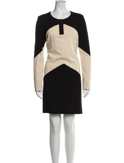 Pre-owned Diane Von Furstenberg Colorblock Pattern Mini Dress