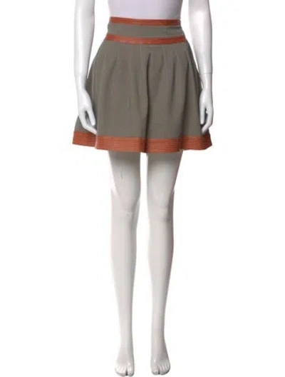 Pre-owned Diane Von Furstenberg Colorblock Pattern Mini Skirt In Neutral