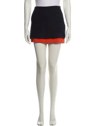 Pre-owned Diane Von Furstenberg Colorblock Pattern Mini Skirt In Neutral